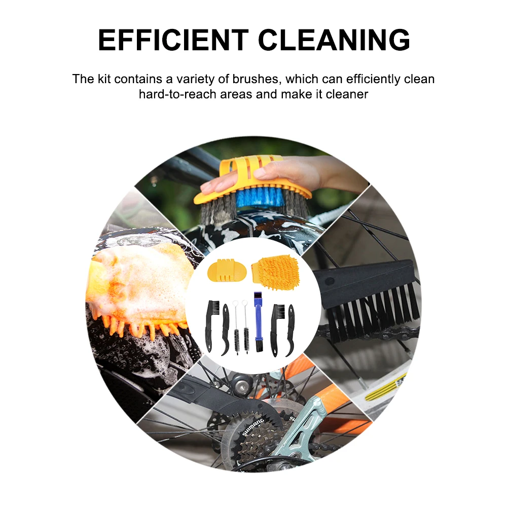 

9pcs Bicycle Cleaning Tools Set Chain Cleaner Scrubber Brushes Cycling Cleaning Kit Bicycle Repair Tools Bicycle Accessories