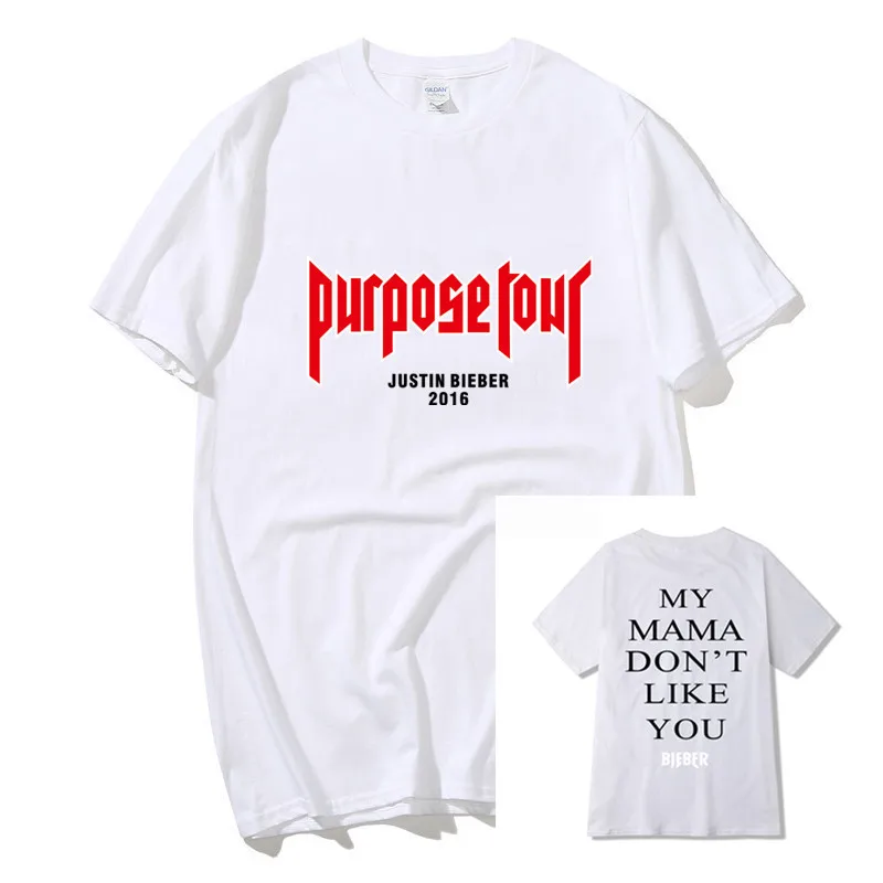 

Purpose Tour T Shirt Men Women Casual Hip Hop Skateboard Justin Bieber T-Shirts Streetwear Tee My Mama Don't Like You