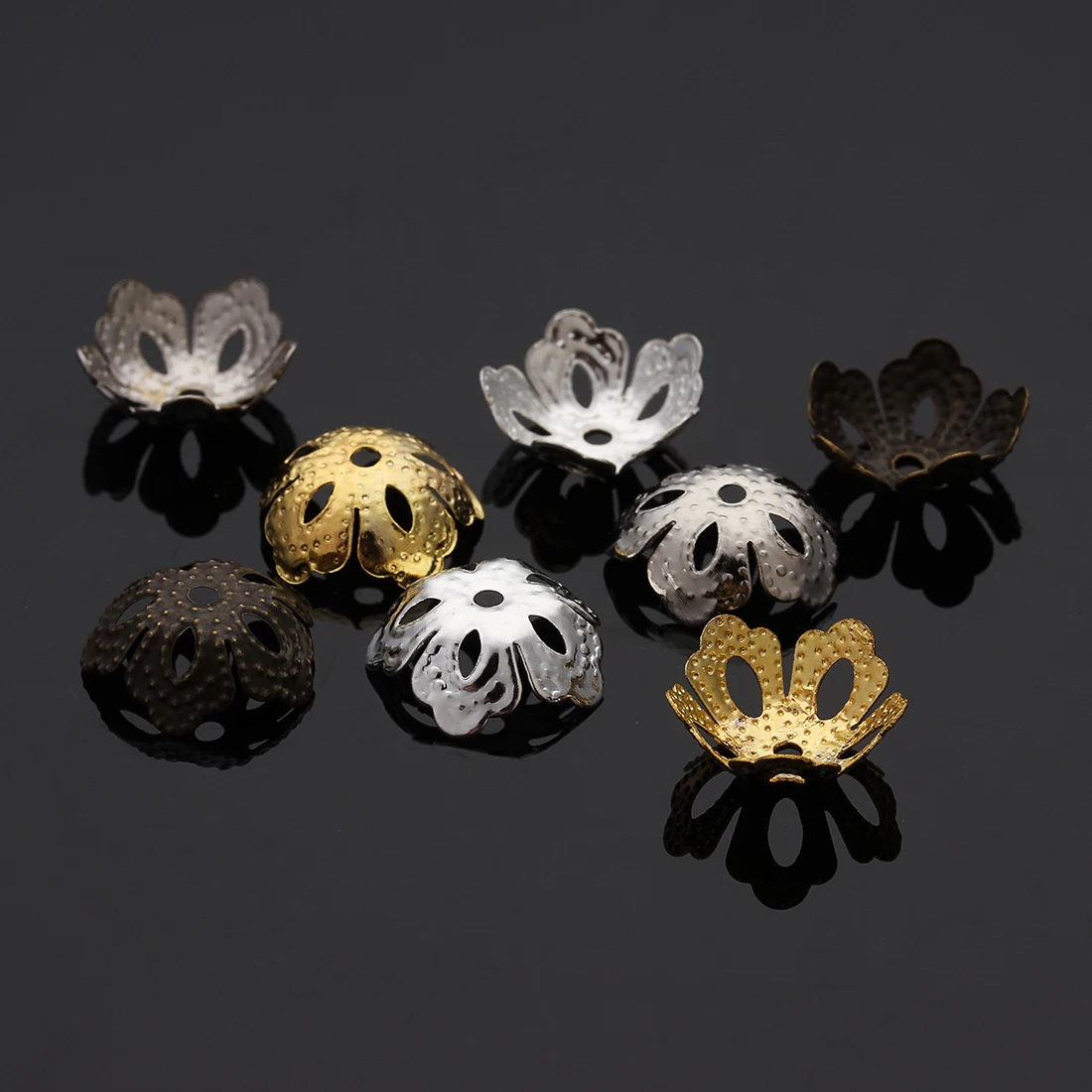 100 шт. цвета: золотистый серебристый с покрытием из металла цветочным узором