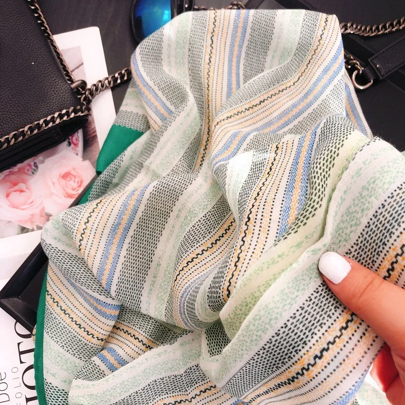 2020 испанская мода простая лента Омбре цепь кисточка шаль из вискозы шарф женский