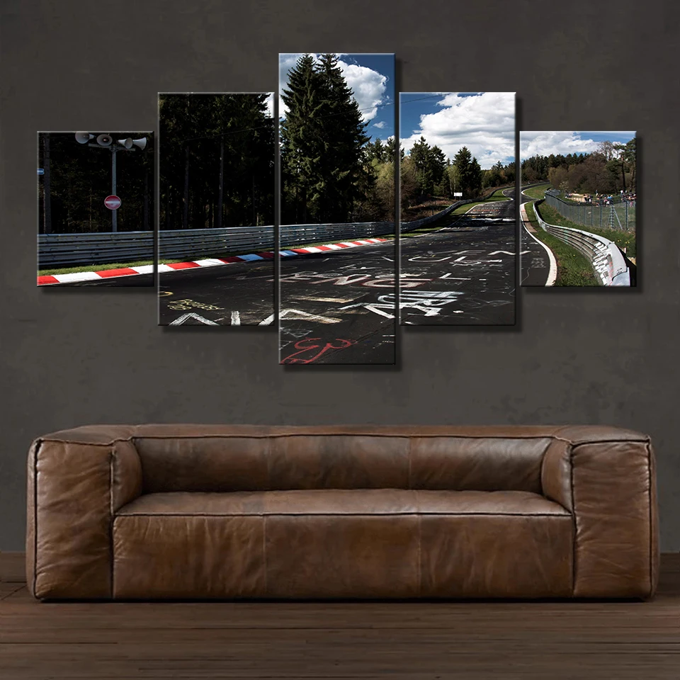 Печатные картины на холсте настенная живопись 5 панелей Раллийная дорога Декор