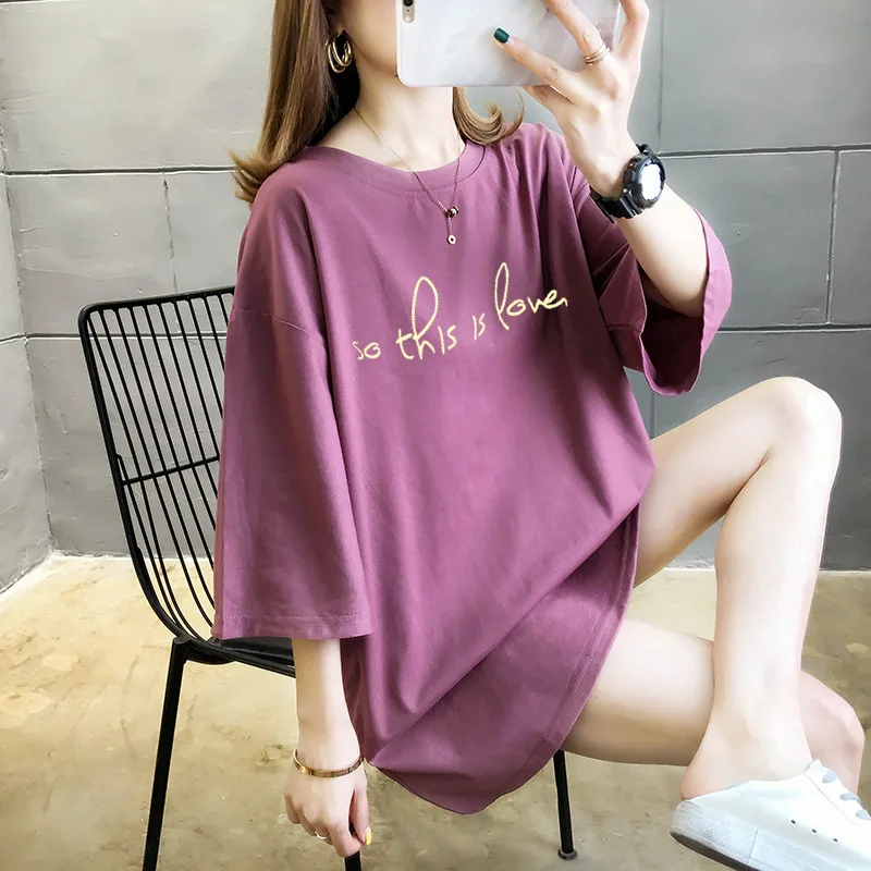 

Oversize 8XL Summer Large T Shirt Women Love Letter Print T Shirts Half Sleeve Loose Casual Women Tops Summer Plus Size