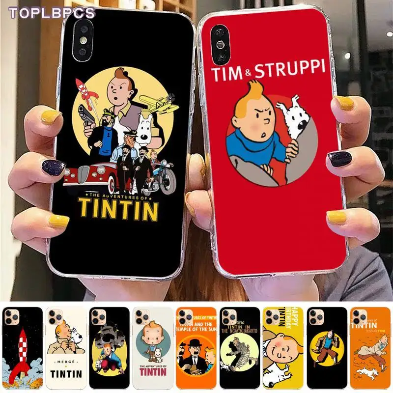 Милый телефонный чехол TOPLBPCS с изображением Приключений Тинтина украшенный