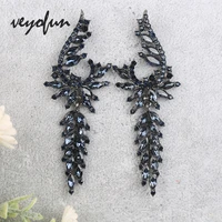veyofun luxury symmetric crystal drop earrings for women trendy 2color earrings fashion jewelry wholesale brinco