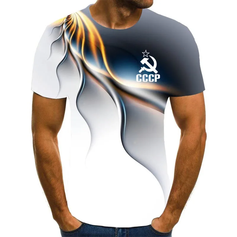 Популярные мужские футболки с коротким рукавом 3D печатных футболка изображением