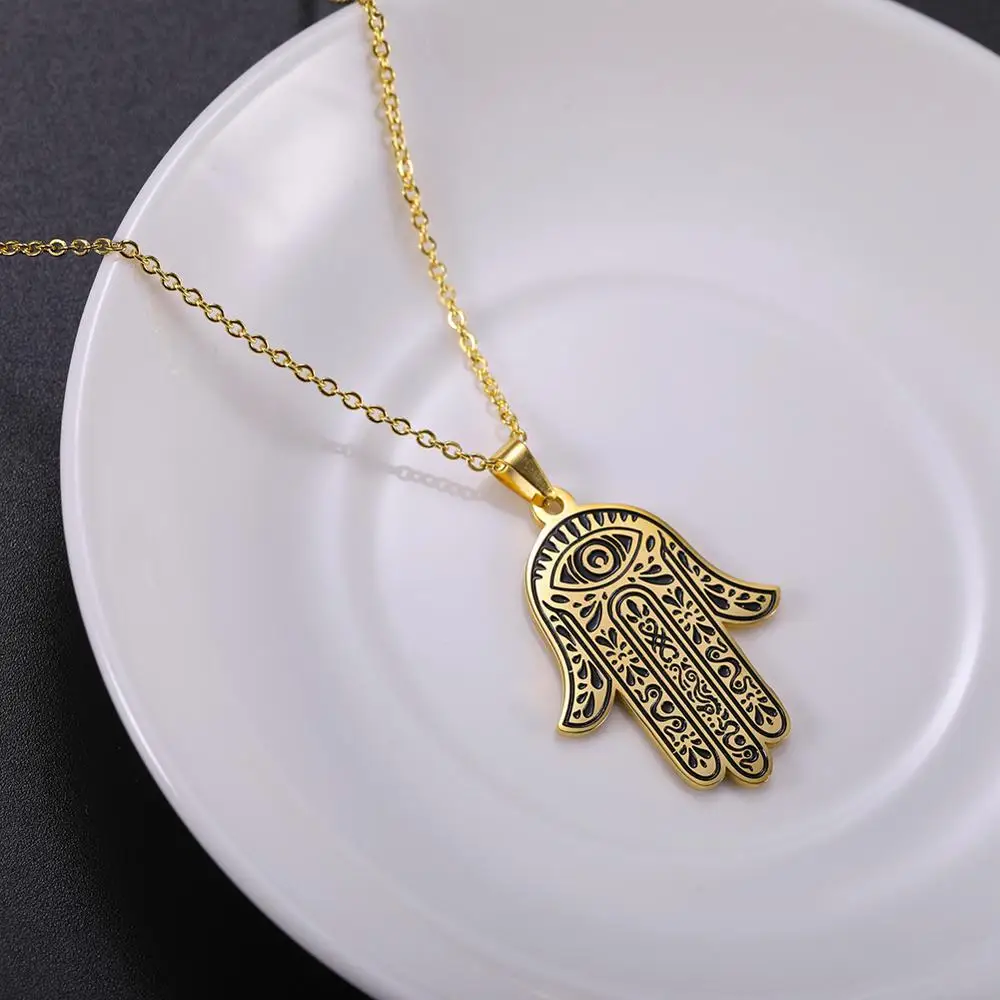 LIKGREAT винтажное ожерелье с подвеской в виде руки Хамса для женщин и мужчин