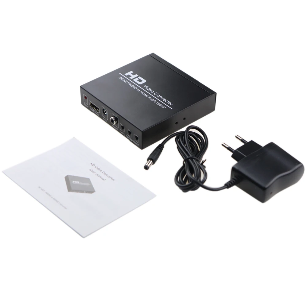 Преобразователь видео PAL/NTSC SCART + HDMI в коробка 1080P Upscaler с 3 5 мм коаксиальным аудио