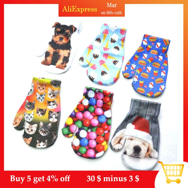 

Baby Winter Warm Gloves Kid 3D Animal Anti-Scratch Mittens Boy Girls Funny Glove suitable for 1-4 years old