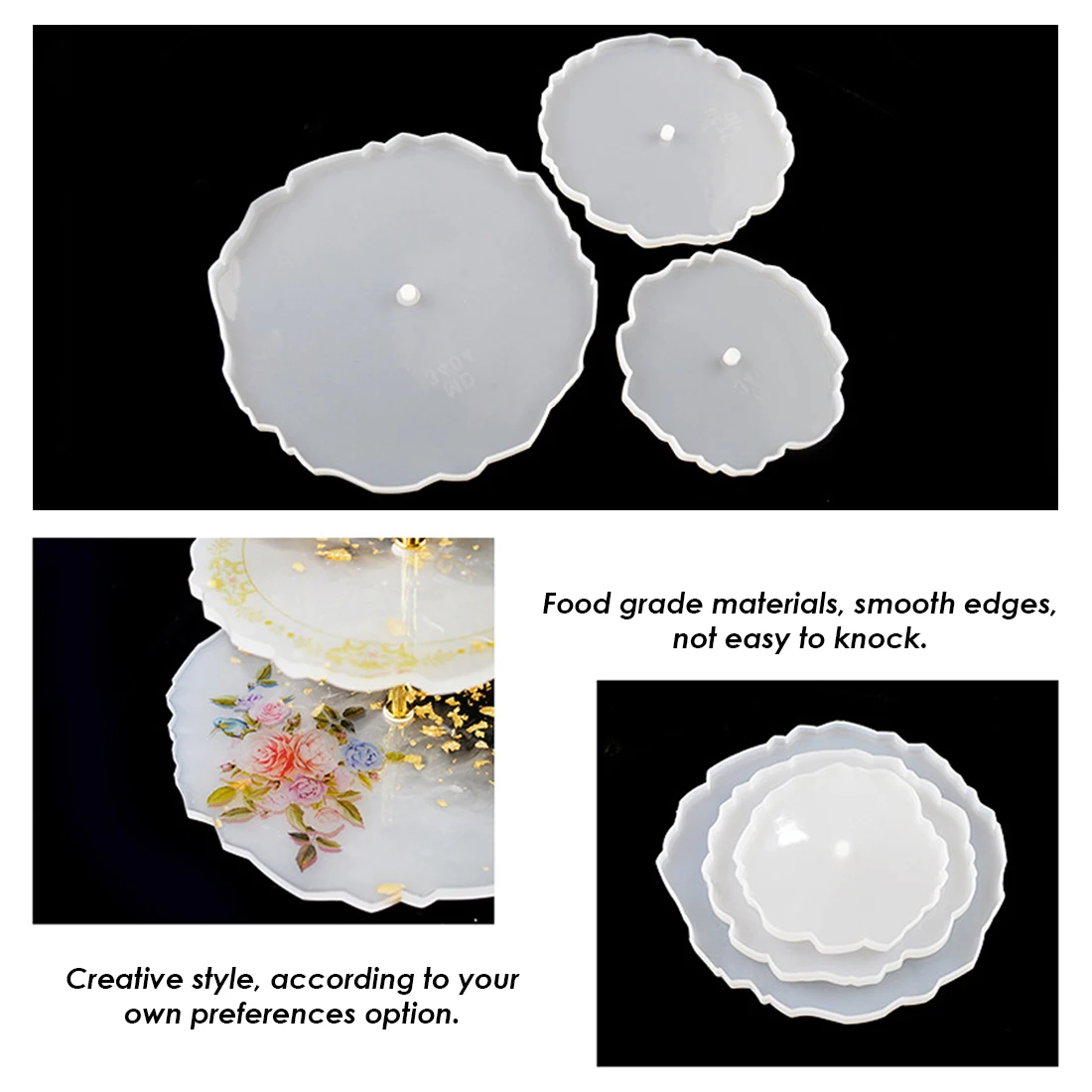 3 уровня Торт фрукты Стенд силиконовая смола лоток формы нерегулярные DIY ремесло
