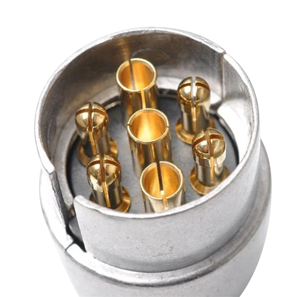 12V 7 Way круглый Пластик RV прицеп разъем контактный адаптера Электрический