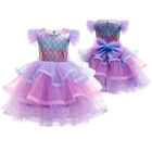 Детское Сетчатое платье с большим бантом, для девочек