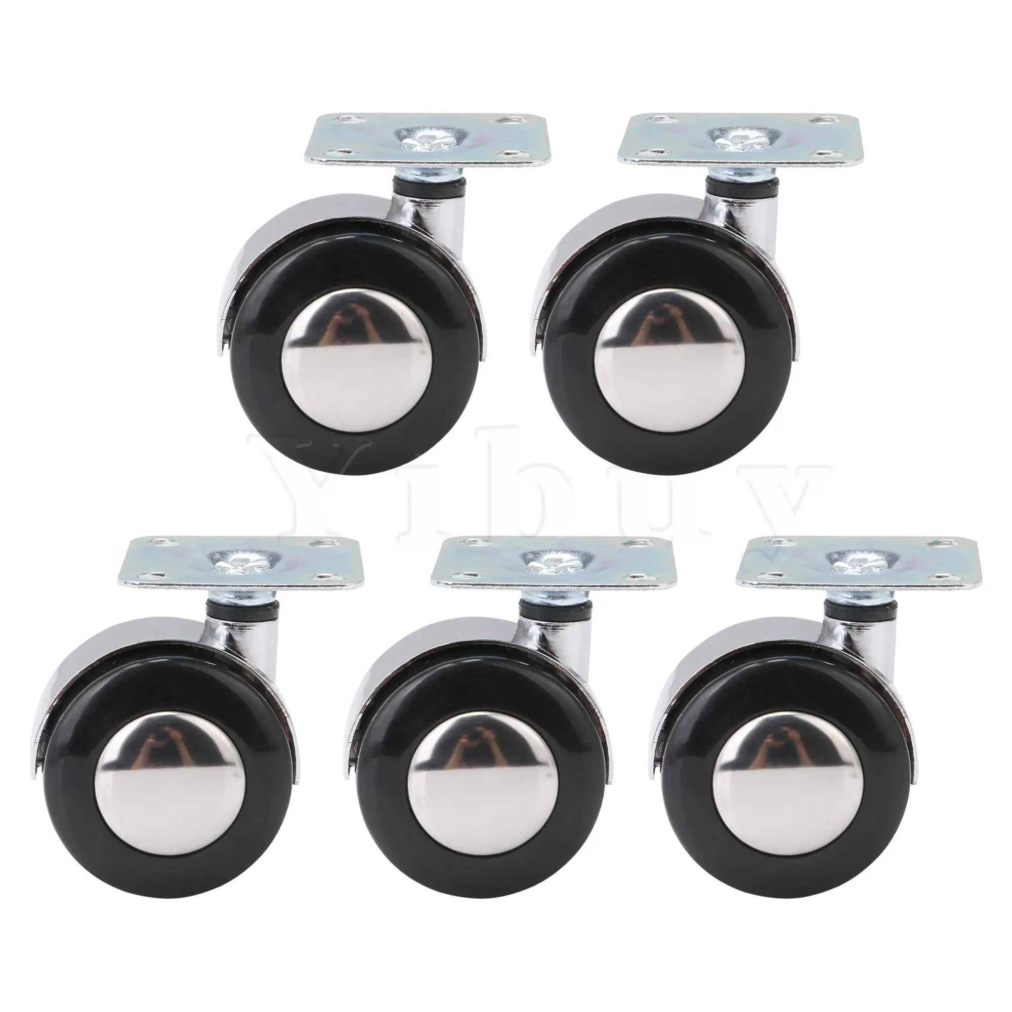 

5-кратный ролик для мебели, 2-дюймовый Поворотный Ролик с двойными колесами для стула