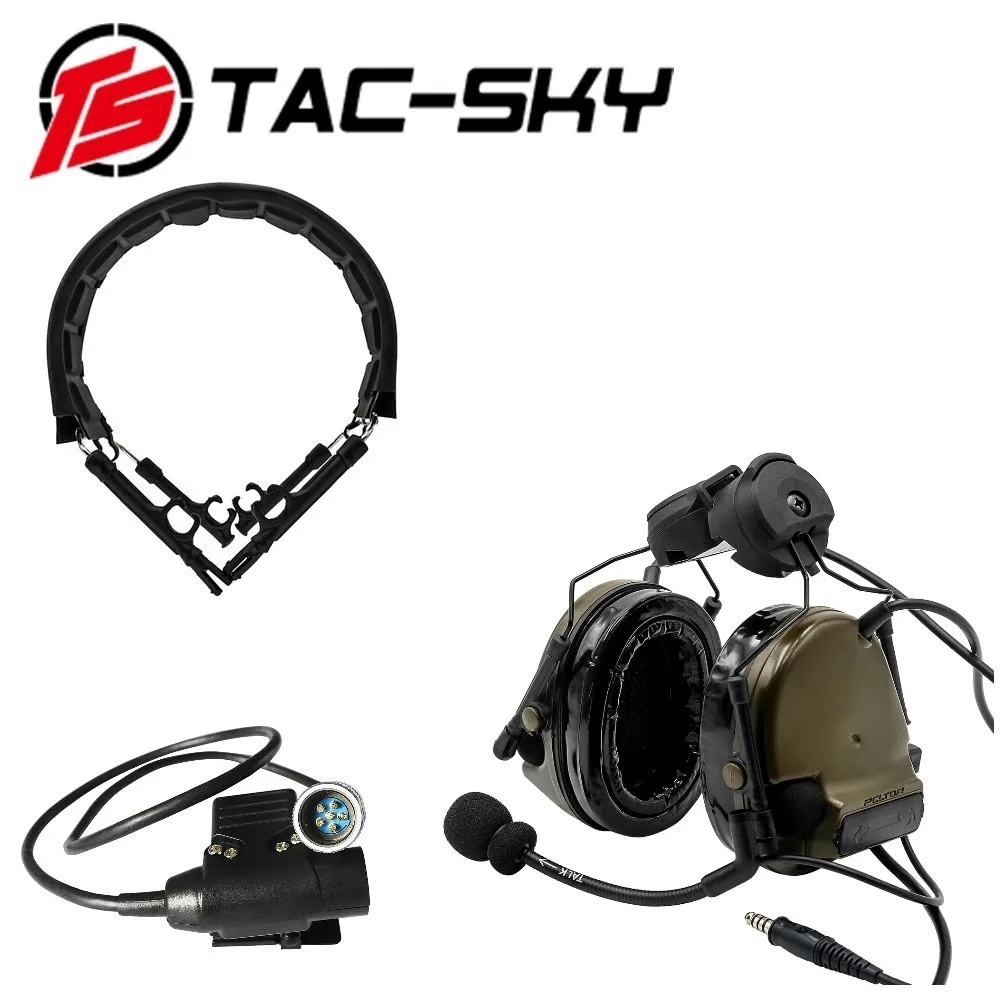 

TAC-SKY COMTAC III шлем кронштейн силиконовые наушники гарнитура с PTT U94 PTT и тактический гарнитура замена повязка на голову