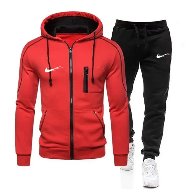 

Two New Pieces Sports suit Hooded Sweatshirts Running suits Men fashion Hoodie Autumn Winter Brand Clothes Hoodies+Pants Men's