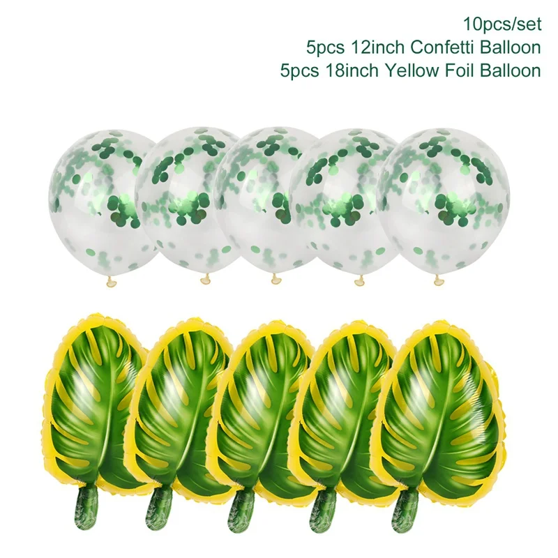 25-23 FENGRISE Palm Leaf Tropical Party Balloons Wild One Birthday Ballons Confetti Latex Baloons Jungle Safari Hawaiian Party Decor - Цвет: 25-23