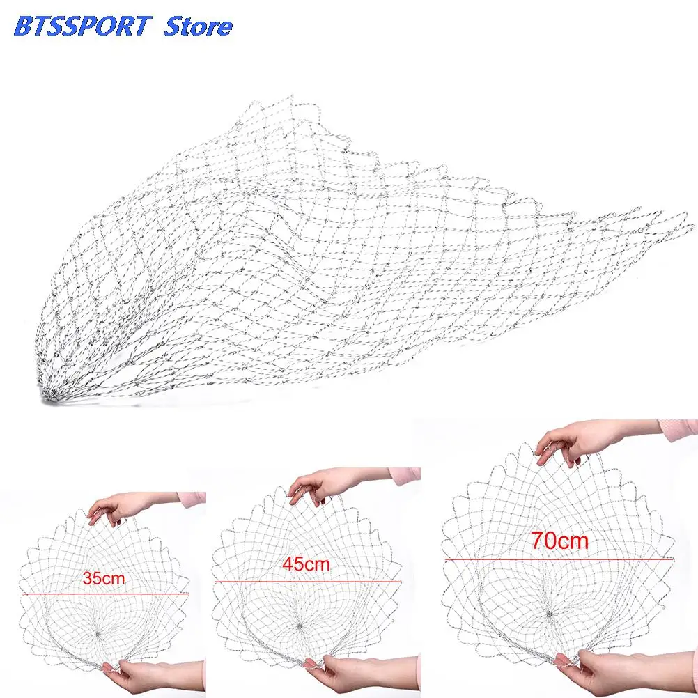 1PC Fishing Net Double Line Braided Mesh Landing Tools Hole For Bass Trout Catch Accesorry 35/45/70cm | Спорт и развлечения