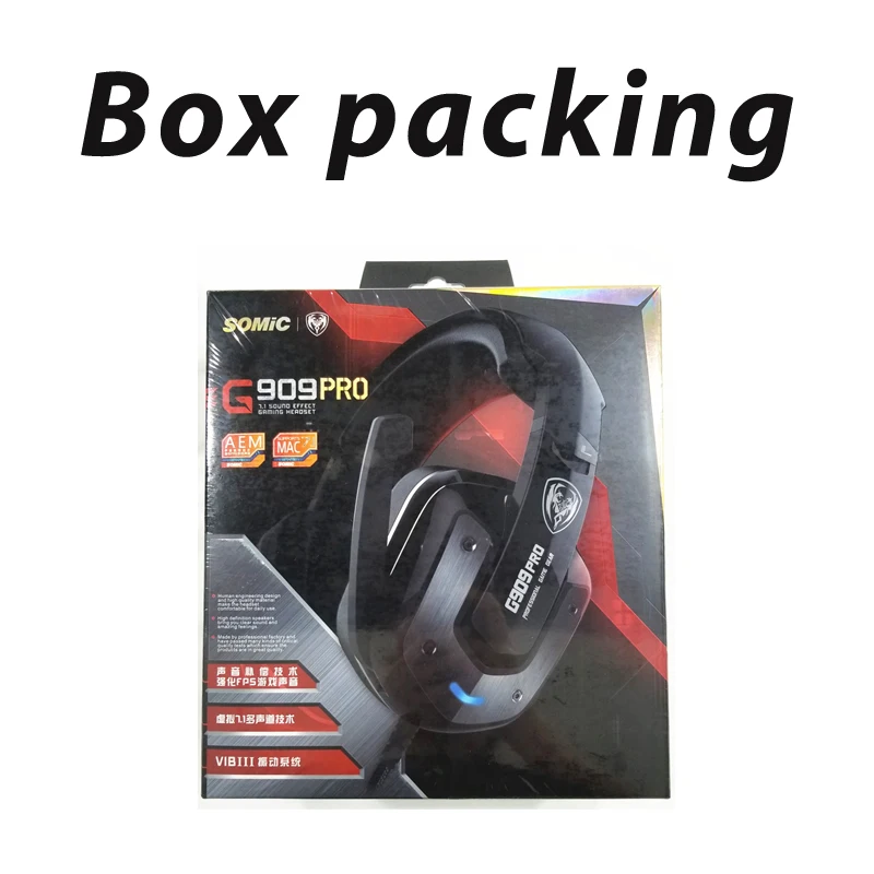 G909PRO black box Somic G909PRO Игровые наушники, виртуальная вибрация звука 7,1, наушники для ноутбука, USB с микрофоном, бас стерео гарнитура для компьютера - Цвет: G909PRO black box