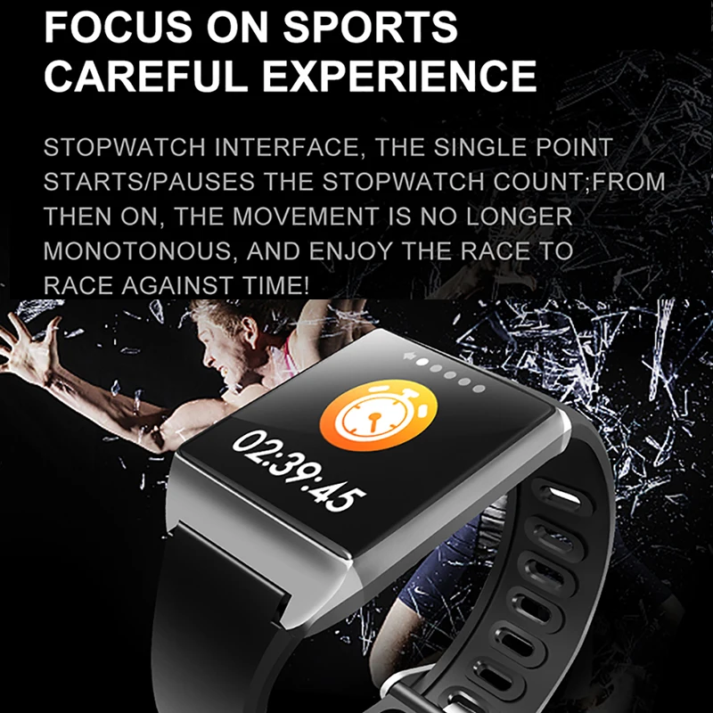 

Smartwatch men IP68 smartband fitness waterproof blood pressure watch heart rate sleep monitor sport wristband pk m4 mi band 3 4
