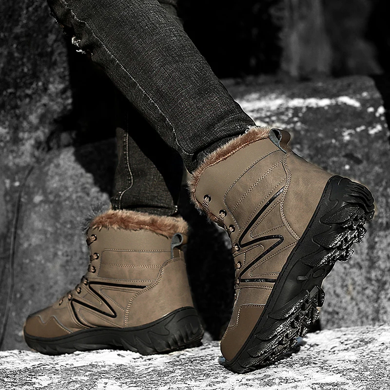 Зимние мужские военные ботинки Кожаные ботинки-дезерты высокого качества