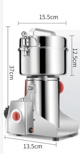 

800g Multi-use Stainless Steel Spices Hebals Cereals Dry Food Grinder Home Mill Medicine Flour Powder Crusher Mill Grinder