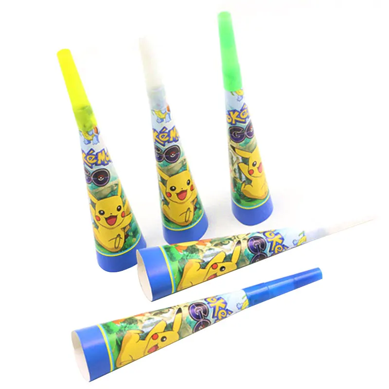 Pokemon Birthday Party Supplies Tableware Set Party Paper Plates Cup Napkins Pokemon Party Balloon Decorations Hats Flags Candle