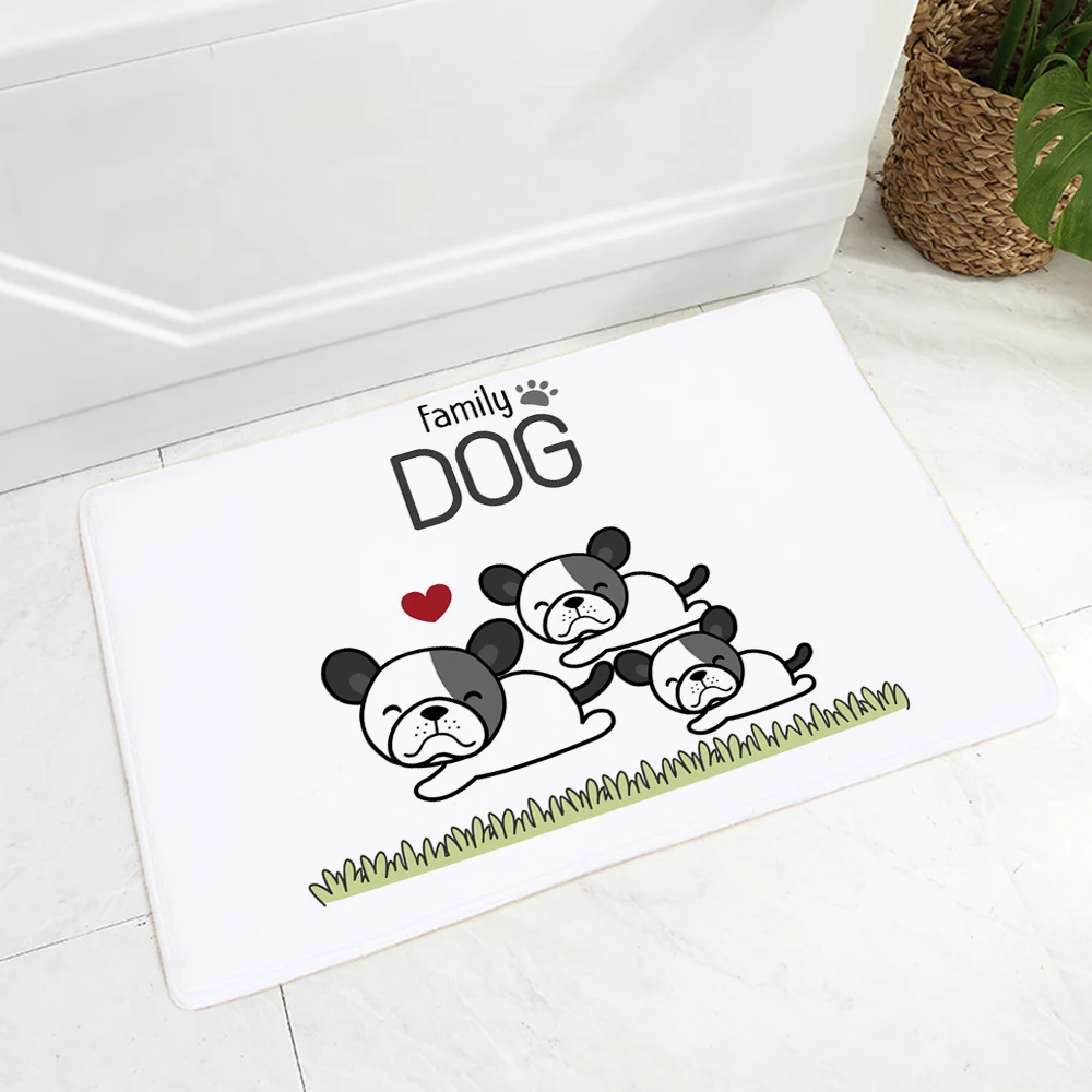 

Cartoon Dog Elephant Cow Family Doormat Non-Slip Soft Flannel Carpet Decor Nordic Animal Floor Door Mat for Hallway