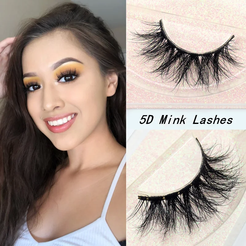 False Eyelashes Doe Eyes Natural Volume Wholesale Lashes Makeup Beauty Cosmetics Tools 5D Eyelash 25mm Long Lasting Pack  Set