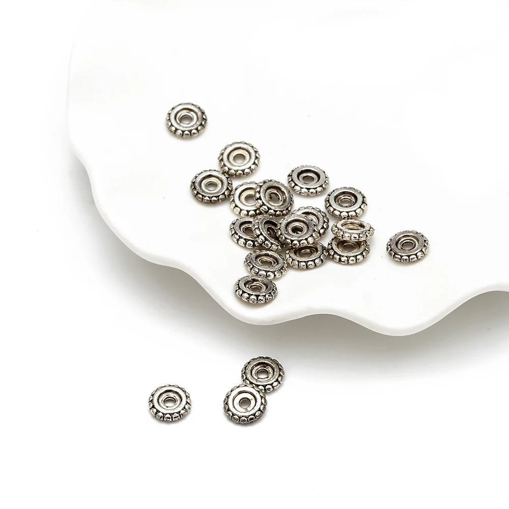 MEIBEADS 100 шт./лот 8 мм в канавке серебристые разделительные бусины для колес DIY