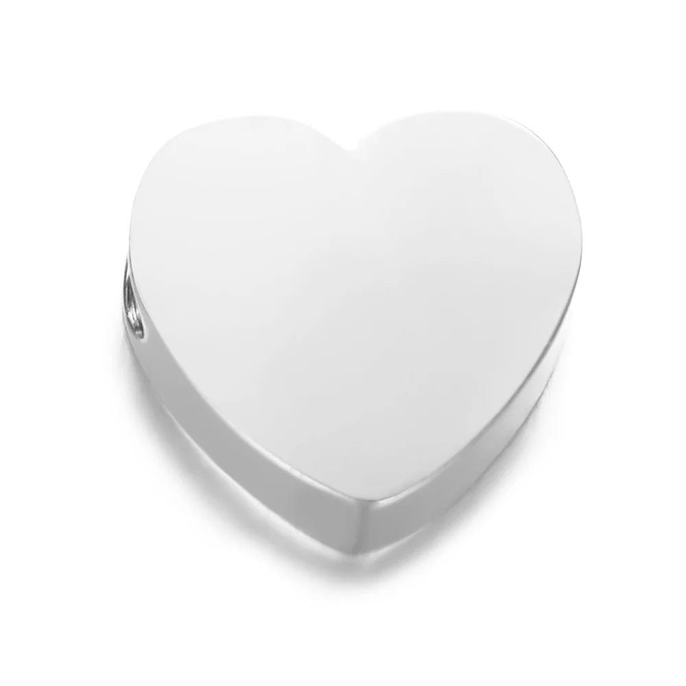 

20pcs/Lot 1.8mm Hole Mirror Polished Stainless Steel Heart Charm Beads Small Hole Bead DIY Charms 7*8mm