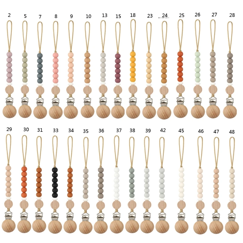 

Новорожденный детский успокоитель цепи силиконовых шариков, не содержит Бисфенол А DIY держатель для соски-пустышки для младенцев, детей, у к...