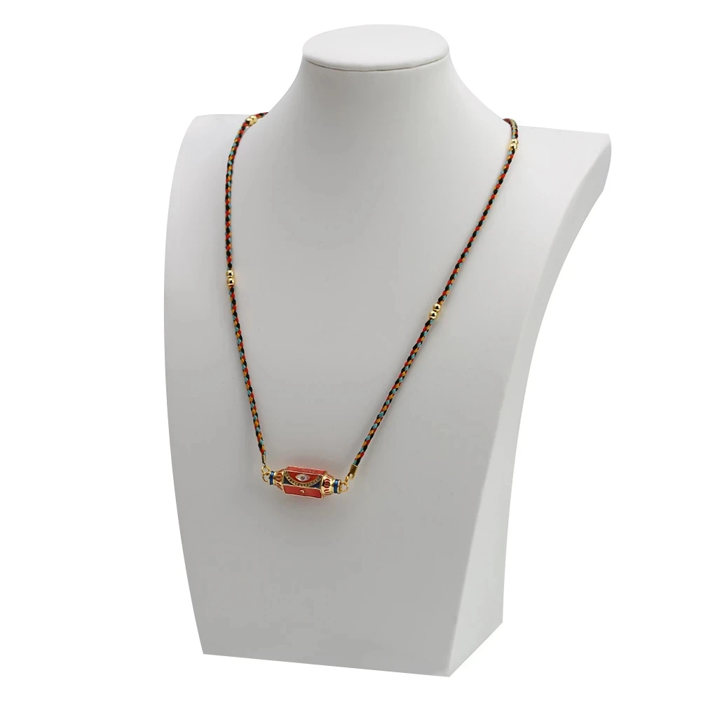 

Wish Card 2021 Enamel Pendant Necklace For Women Girls Fashion Party Jewelry Cold Color Women's Neck Chain Choker One Piece