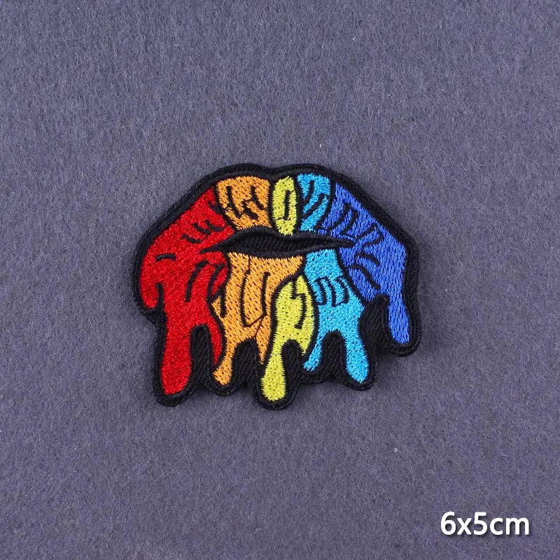 Нашивки с вышивкой в виде черепа бабочки цветов патчи для утюга на одежде