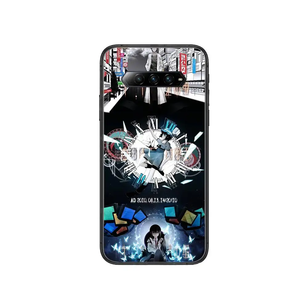 

Steins Gate anime cartoon Anime Phone Case For xiaomi Black Shark 2 3 3s 4 Pro Helo Black Cover Silicone Back Prett