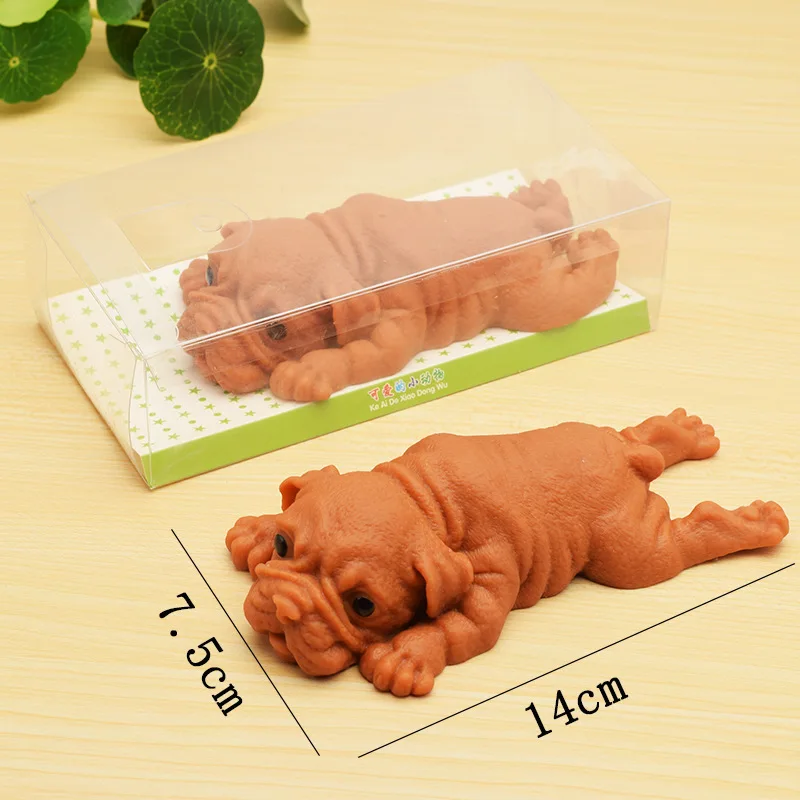 Dog Antistress Squeeze Toy Soft Cute Realistic Silicone Bulldog Soft Animal Stress Relieve Kids Adult Toy Animal dog Pig Toy enlarge