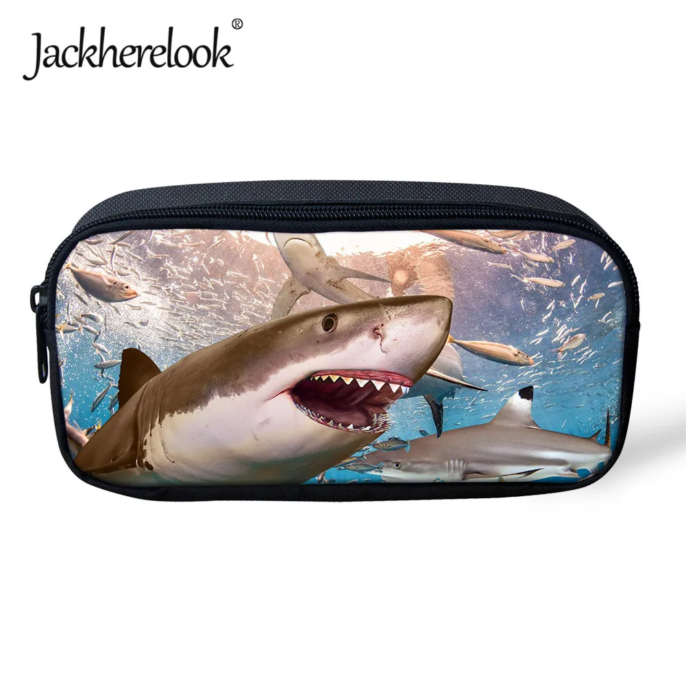 CC3924K Jackherelook, детская Студенческая классная сумка для карандашей, Детские косметички с принтом акулы, динозавра, косметичка, школьные пеналы - Цвет: CC3924K