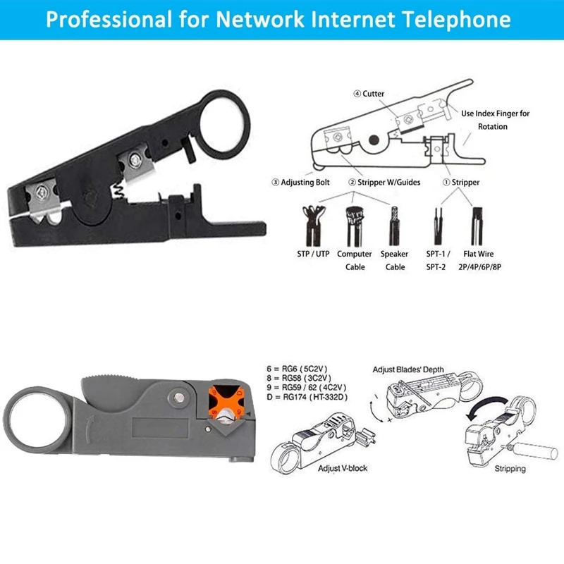 Набор сетевых инструментов инструмент для ремонта кабельного тестера нож