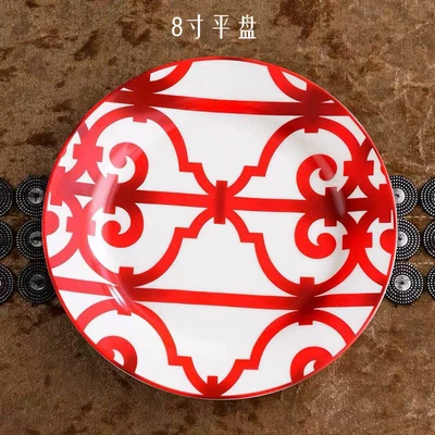 10 inch plate Элегантный H Mark золотистый верх класс костяного фарфора кофейная чашка Европейский чайный набор и блюдце дневные кружки для чая кофе - Цвет: 10 inch plate