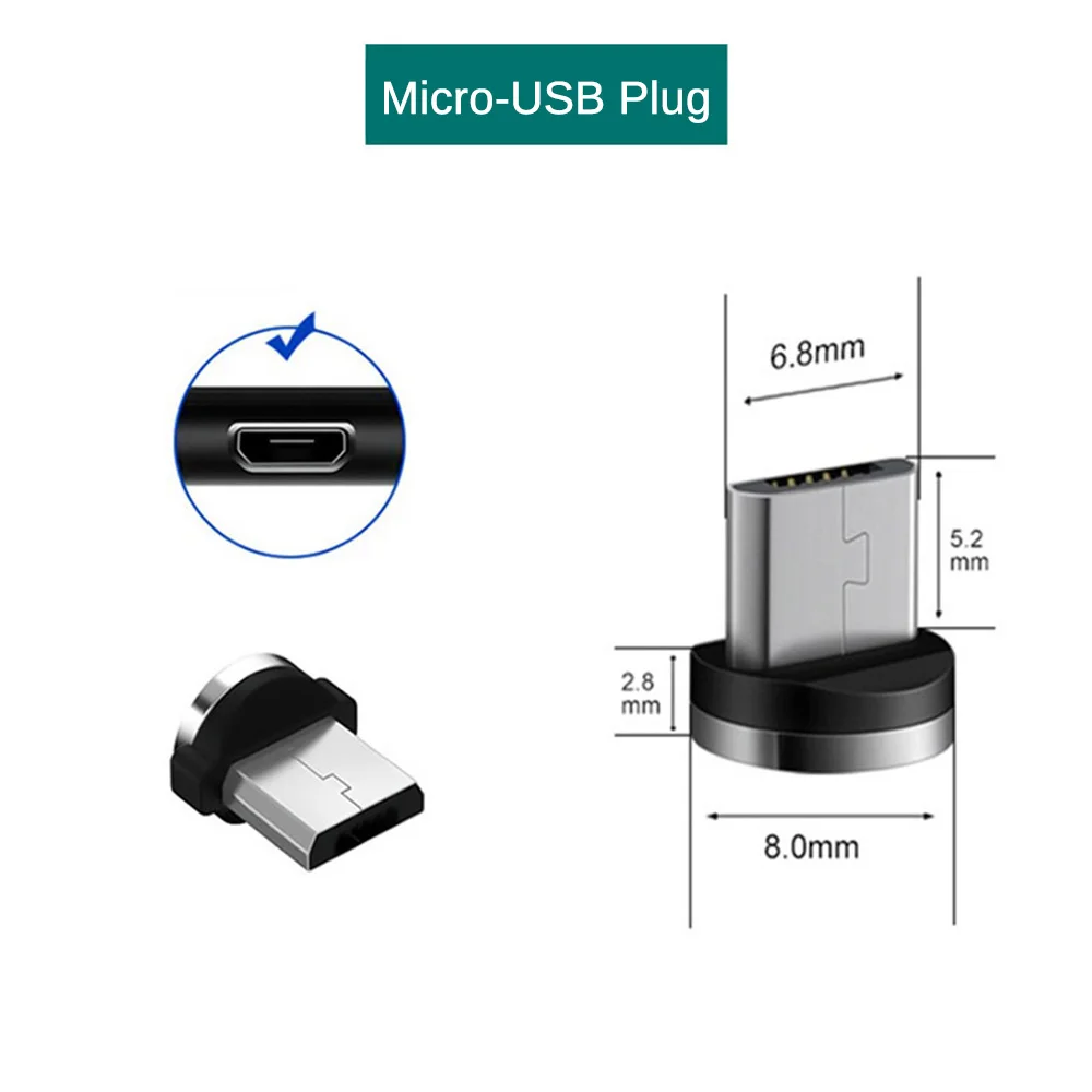 

Round Magnetic Micro USB Charging Adapter for Huawei Honor 10i 20i 20 Lite 6A 6C 6X 7 7A 7C 7X 8A 8C 8S 8X Pro Micro Plug Cable