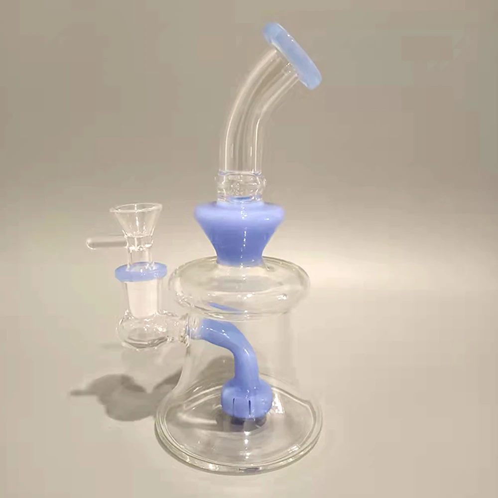 

20cmGlass Hookah Pipe Comes With A Bowl Shisha Gooseneck Crystal Blue Chicha Smoke Glass Oil Collector Blunt Dab Rig Hookahs Set