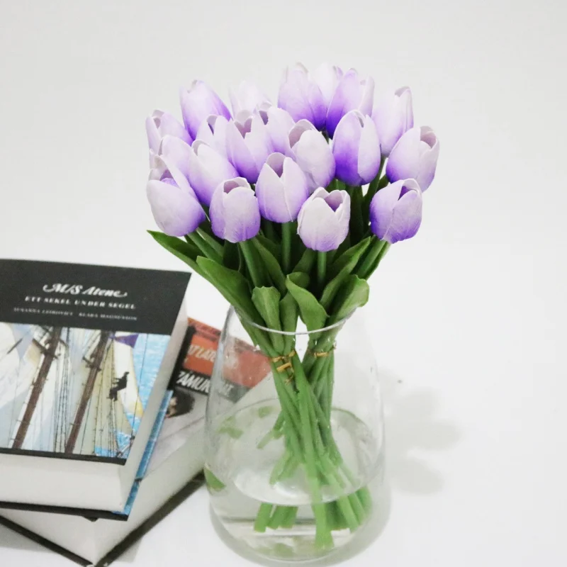 Новые искусственные цветы Искусственный тюльпан из искусственной кожи для дома