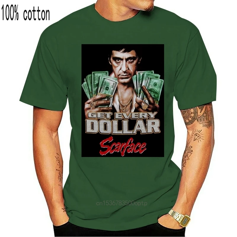 Мужская футболка с принтом Scarface Al Pacino свободная забавная каждый доллар новинка