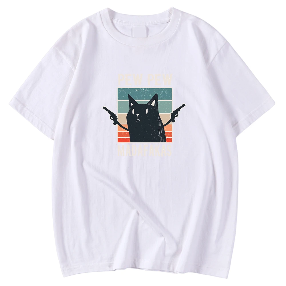 

Vintage Fashion Pew Pew Mdafakas Cartoon Print Tops Man Tee Shirts Summer Tee Shirt Short Sleeve Comfortable Tshirt O-Neck