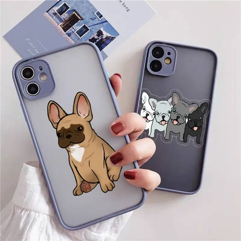 

French Bull dog Phone Case For iPhone 13 12 11 Pro Max X XR XS 7 8 Plus 12 Mini SE2020 Camera Protection Cover