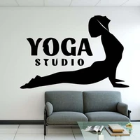 yoga studio wall decal yoga training mat shirt pants sport yin yang harmony balance relax namaste wall sticker yoga decor b302