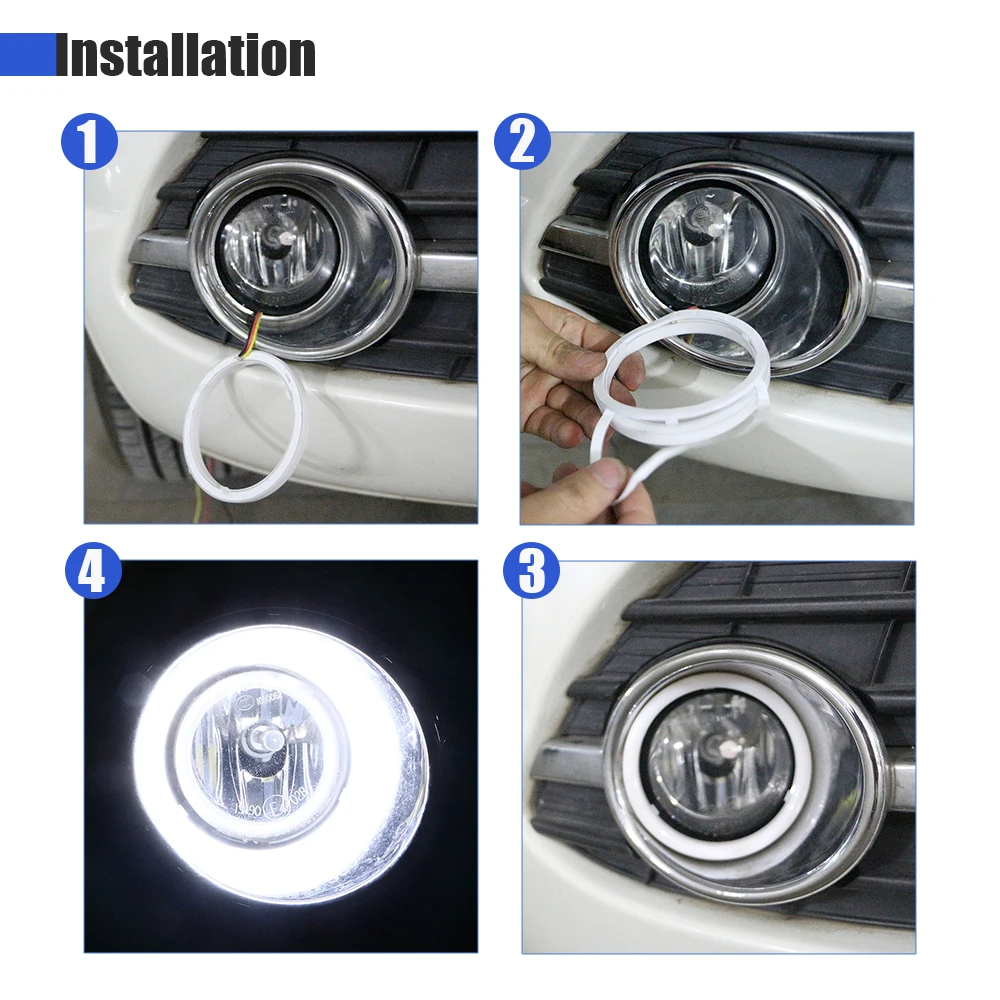 2 шт./компл. 12V COB Ангельские глазки Led Halo Кольца 60 мм 70 80 90 95 100 110 120 белого и синего