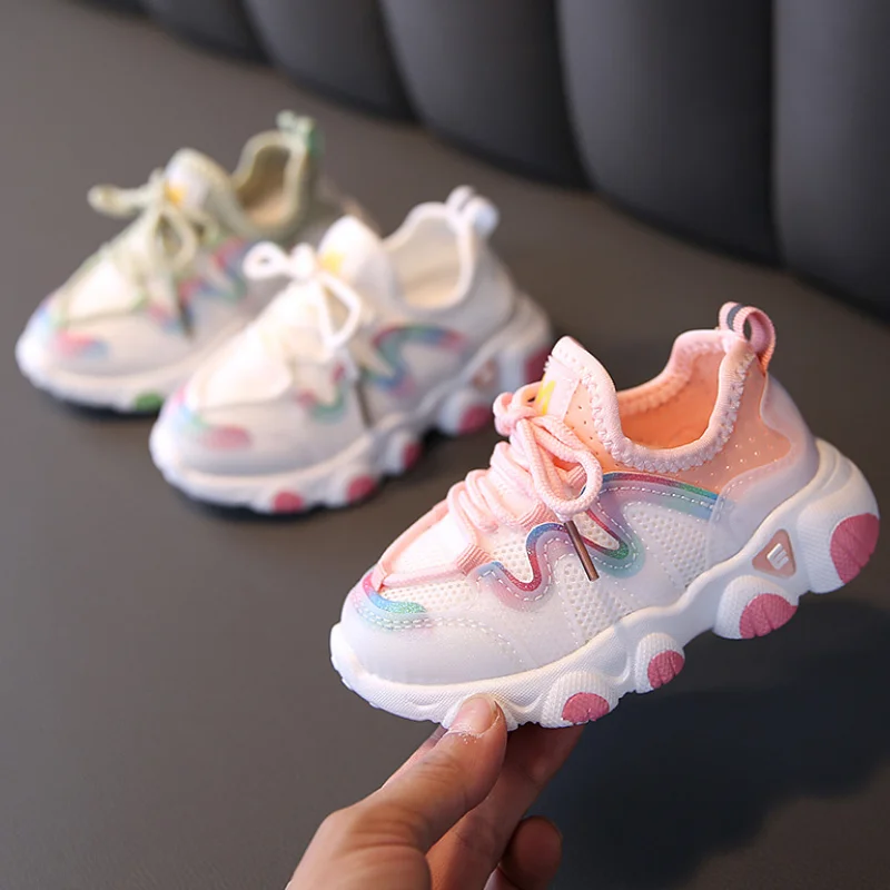 Детские кроссовки летняя дышащая сетчатая обувь карамельные цвета CSH226 | Детская