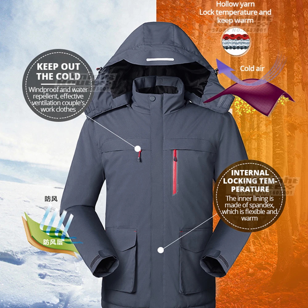 Men Winter USB Electric Heated Jackets Heated Vest Outerwear Hunting Clothing Clothes Warm Motorcycle Jacket Hiking Ski Jacket