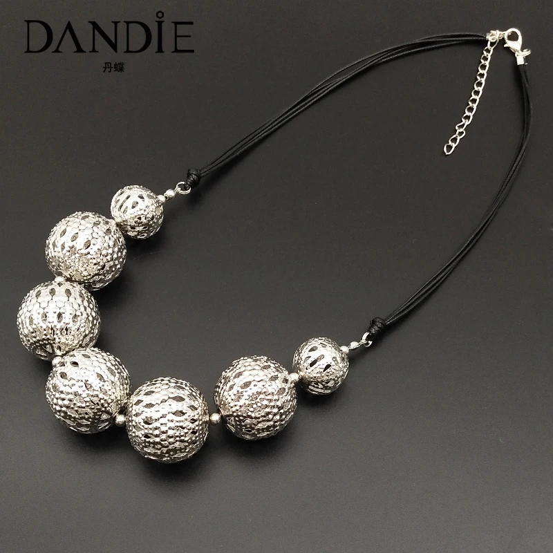 Dandie стильный выдолбленный Железный бисер ожерелье, простые женские аксессуары