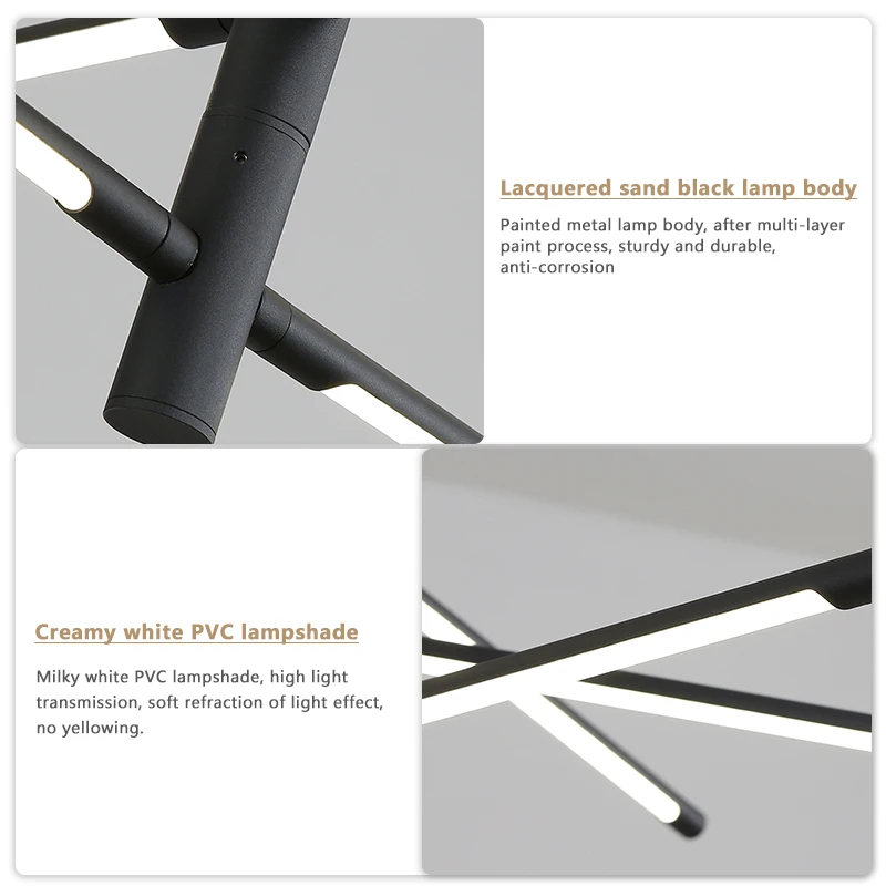 Минималистичная линейная Подвесная лампа для спальни столовой с 4/6/8 насадками