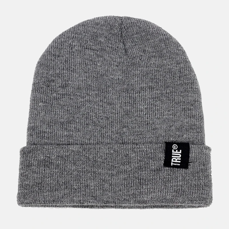 Модные вязанные шапочки Skullies, зимняя шапка с надписью True, мягкая шапка в стиле хип-хоп для мужчин и женщин, повседневные шапочки, шапка унисекс, одноцветная шапка